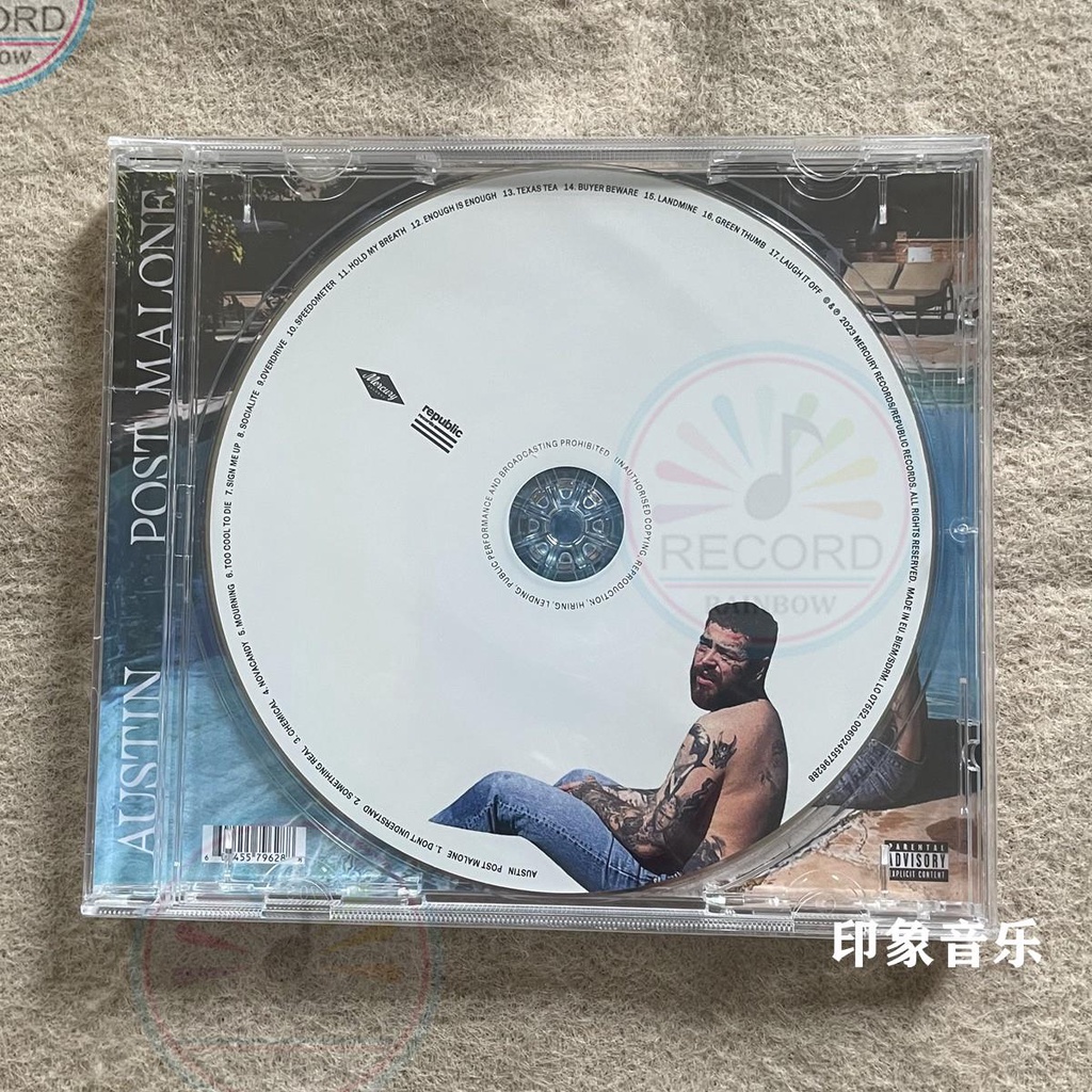 Álbum Post Malone Austin CD 2023