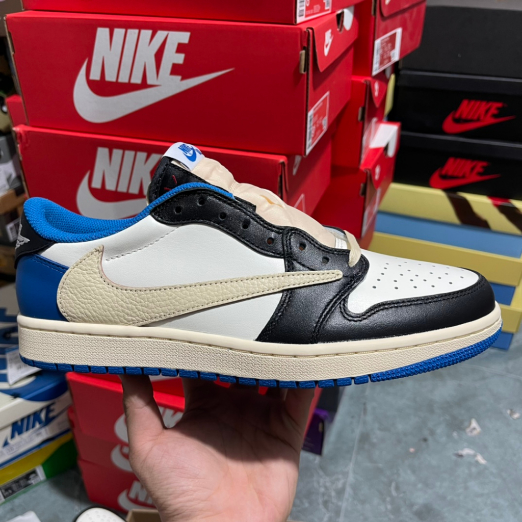 Desenho De Fragmento x Travis Scott x Air Jordan 1 Baixo OG Aj1 DM7866-140 Tênis Nike Mulheres Homens Sapatos