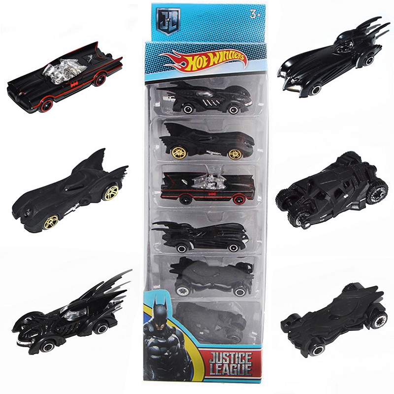 Hot Wheels 6pcs 1 : 64 Batman Batmobile Vingadores Carros Liga da Justiça  Metal Veículo Brinquedos De Brinquedo Para Crianças Presente De Natal