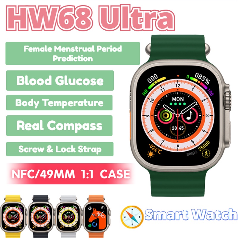 HW68 ULTRA 49mm 2.1 polegada tela hd nfc smartwatch 