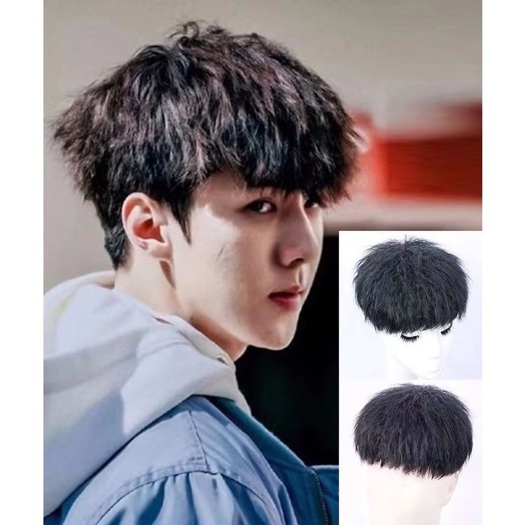 amigo da pele Perucas Masculinas Bonito Masculino Texturizado Perm Cabelo  Curto Peruca Fofo Em Camadas Franja Lateral Cabelo Liso Perucas Completas  Para Traje Diário exótico