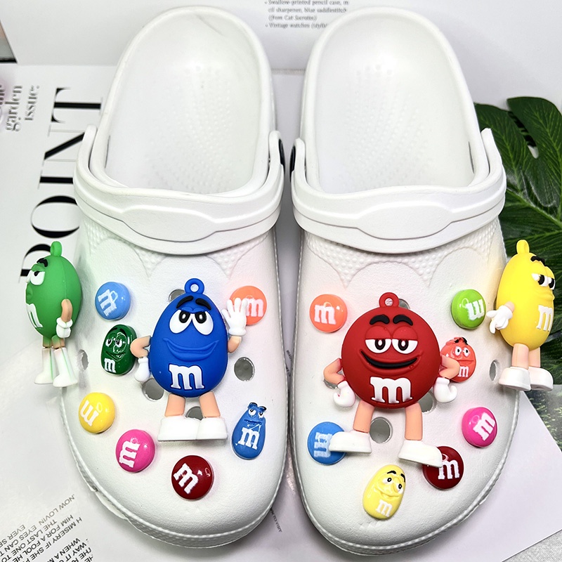 【18pcs】Boneca 3D M Bean Crocs Jibbitz set acessórios de moda pin crocs charme Sapato Fivela De Bricolagem decoração de presente para festa de aniversário acessórios para sapatos