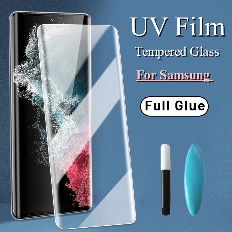 Vidro Temperado UV Para Samsung Galaxy S23 Ultra S22 S21 Plus S20 S10 Nota 20 10 Protetor De Tela