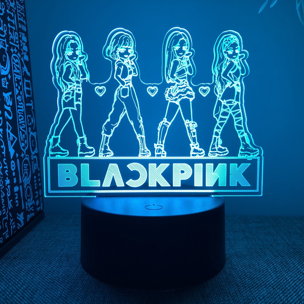 Luz De Presença Kpop BLACK PINK 7 Cores Mudança De Lâmpada Acrílica LED Presentes De Mesa Aniversário LISA JISOO ROSE JENNIE
