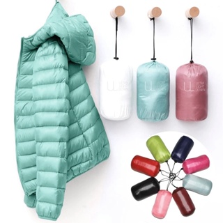 Casaco De Inverno Feminino Novo Pato Branco Ultra-Ligeiro Para Senhoras Slim Ladies Winter Down Portátil À Prova De Vento