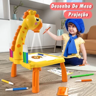 Mini crianças projetor mesa de desenho crianças led mesa de luz desenho conjunto de brinquedos de pintura mesa de aprendizagem educacional brinquedos para a menina