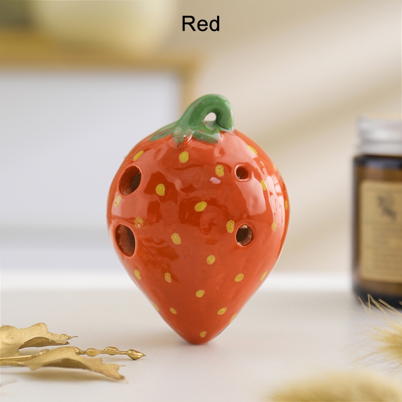 6 Furos Chave Meio C Ocarina Forma De Morango Cerâmica Material