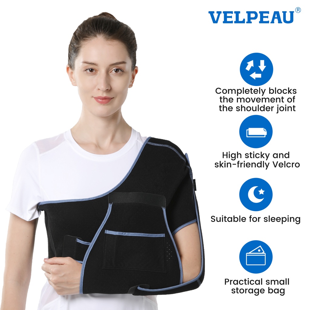 VELPEAU Braço Sling Brace Para Homens E Mulheres Imobilizador Suporte Ferimento Alívio Da Dor AC Articulação Giratória Manguito Tonelado Médico Sublexion , Quebrado , Deslocado Cirurgia