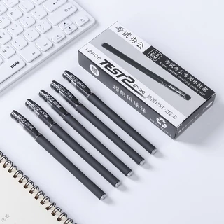 5Pcs Caneta Neutra De Carbono Fosco , Preta , Azul , Vermelha 0,5mm , Assinatura , Papelaria , Aprendizagem E Material De Escritório