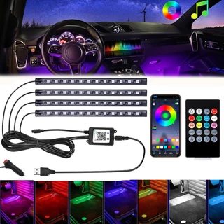 Led Car Foot Ambient Light Com Luz De Fundo Do Isqueiro USB RGB Auto Interior Luzes Decorativas Da Atmosfera