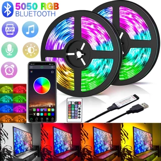 Fita LED 5050 RGB 1/3/5/10/15/20M USB Diodo De Lâmpada Flexível Cabo Controle Bluetooth DC 5 V Tela De TV De Mesa Iluminação De Fundo