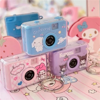 Luminoso Sanrio Câmera Pingente Melody Kuromi Canela LED Pequena Porta-Chaves Criativo Para Crianças