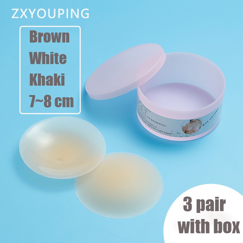 3 Pares Silicone Sutiã Adesivo Com Caixa，Protetor De Mamilos Peito Aureola Tapa Bico Seios，Silicone 