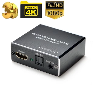 Extrator De Áudio Estéreo Compatível Com HDMI , Conversor Óptico TOSLINK SPDIF E Adaptador Divisor De 3.5mm