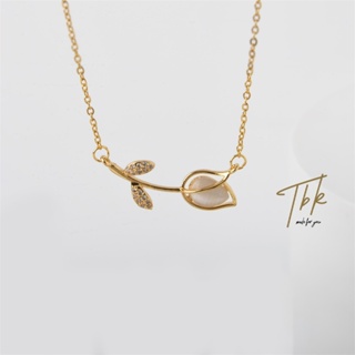 [TBK 18k Colar Pingente De Zircônia Cúbica De Ouro 18k Acessórios Para Mulheres De 1139ntulipas