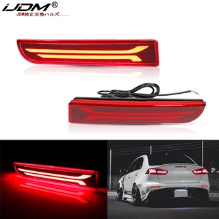 iJDM 3D Optic LED Bumper Reflector Lights For Mitsubishi Lancer Evo X Outlander , Lâmpadas De Nevoeiro Traseiras De Cauda/Freio E Luz De Sinalização De Volta Substituir A Peça OEM # 8191006070 8192006060