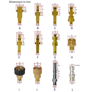 Adaptador De Metal Bocal De Espuma Gerador Pistola De Alta Pressão Lavador De Sabão Para Nilfisk Karcher Huter Elitech Lavor