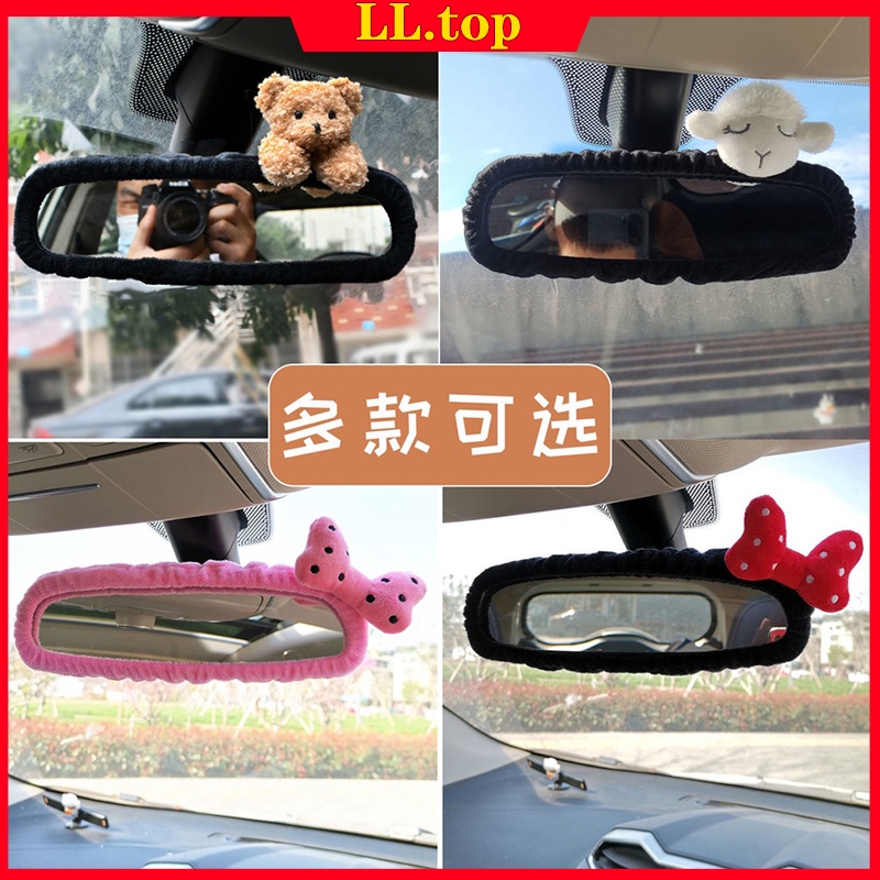 Fofo Urso Coelho Frango Retrovisor Capa Desenho Animado Coreano Espelho Cinto De Assento Interior Do Carro Acessórios