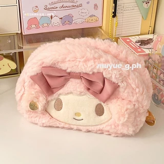 Kawaii Saco De Lápis De Pelúcia Meninas Fofo Estojo Grande Capacidade Para Estudantes Aprendendo De Volta À Escola Papelaria Coreano