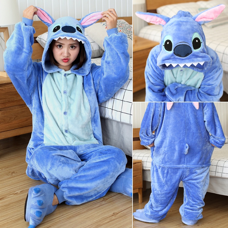 Kigurumi Stitch Animal Pijamas Adultos Girafa Pikachu Panda Frog