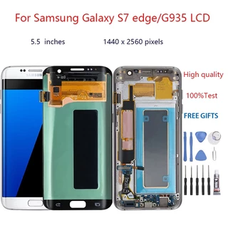 Para Samsung Galaxy S7 edge/G935 Montagem Do Digitalizador De Tela LCD Touch Screen Peças De Reposição