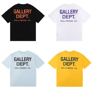 American Street Wear GALLERY DEPT Estilo Clássico Hollywood Carta Impressão De Fios Duplos De Alta Qualidade Camiseta De Manga Curta De Algodão Puro Homens Mulheres