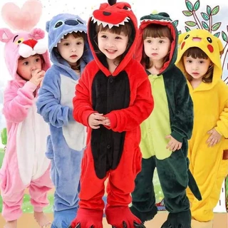 Kigurumi Homem-Aranha Dinossauro Ponto Pikachu Onesies Pijamas Kids Jumpsuit Infantil Meninas Meninos Anime Cosplay Fantasias