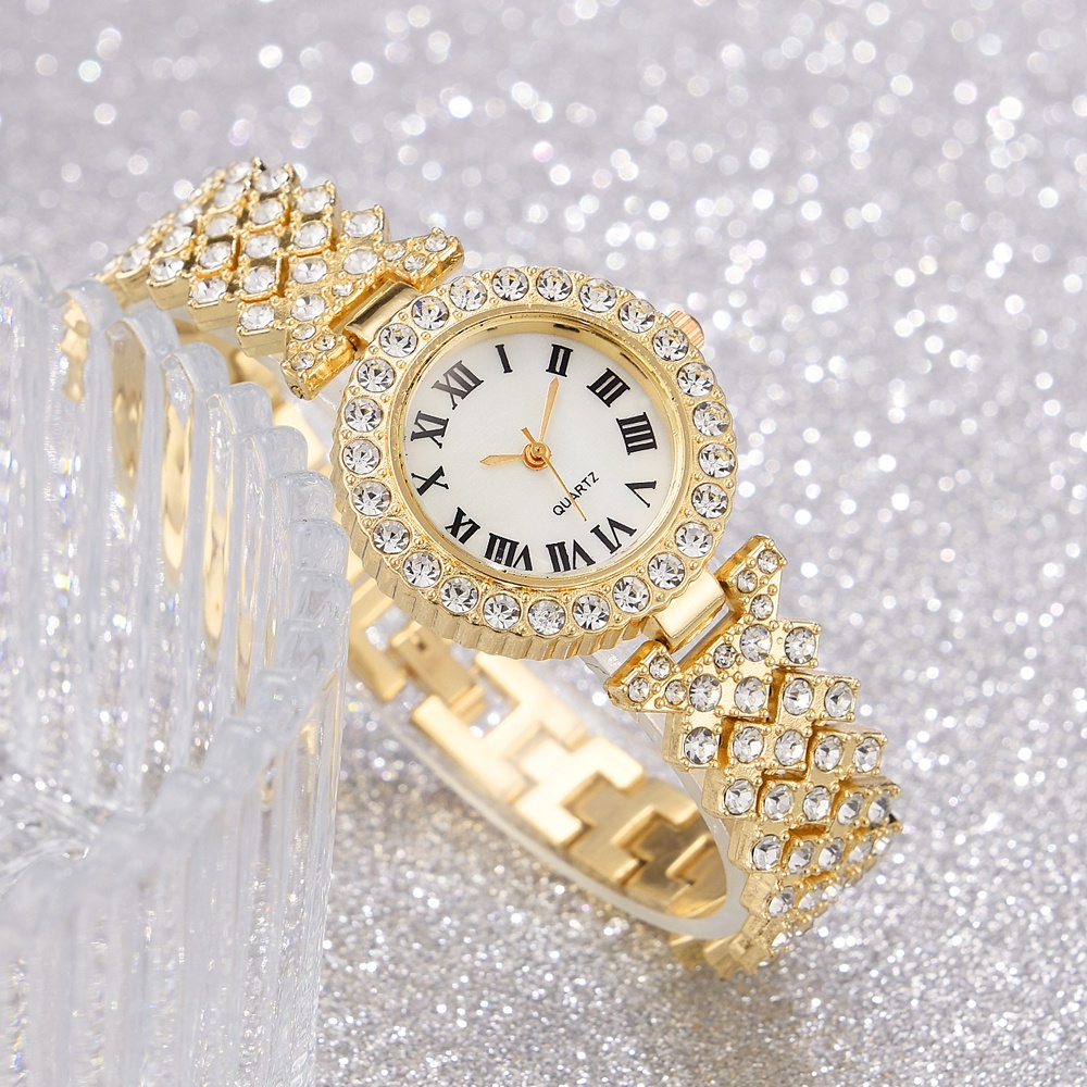 Imagem do produto Moda 5 PCS Relógio Mulher Diamante Inlaid Pulseira Quartzo Romano 3