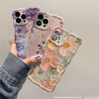 Moda Laser Luz Azul Flores Caso De Telefone Para iPhone 14 Pro Max 11 12 13 14Pro 13Pro 15pro 15 16 plus Luxo À Prova De