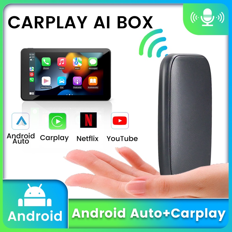 Mini CarPlay Ai Box Com Fio Para Sem Android Auto Plug and Play Reprodutor De Vídeo Multimídia