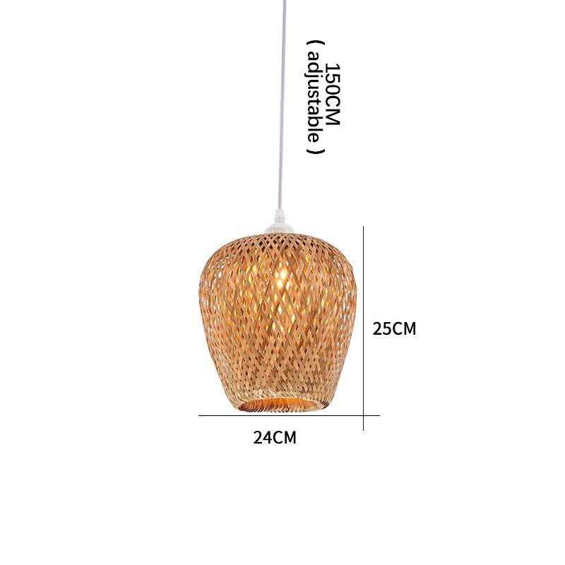 Pendente Rustico Luminaria Teto Lustre Bambu Luminaria Lanterna LED