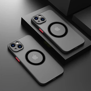 Magnético De Luxo Para Magsafe Carga Sem Fio iPhone 13 14 12 11 Pro Max Mini XR XS 14Plus Capa Da Armadura À Prova De Choque