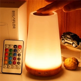 Luz Nocturna De Grãos De Madeira Controle Remoto De Noite Toque Criativo Pat Lâmpada De Mesa Quarto Lâmpadas De Atmosfera Coloridas Recarregáveis Portáteis