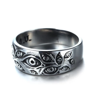 Vintage Punk Esculpido Todos Os Olhos Anel Hip Hop Rock Devil Eyes Rings Jóias Acessórios Presentes De Festa