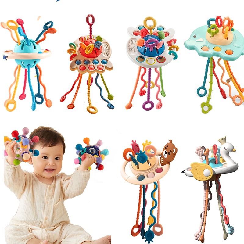 Brinquedos Educacionais Sensoriais Para Bebês 1 2 3 Anos Pull Rope 6 12 Meses