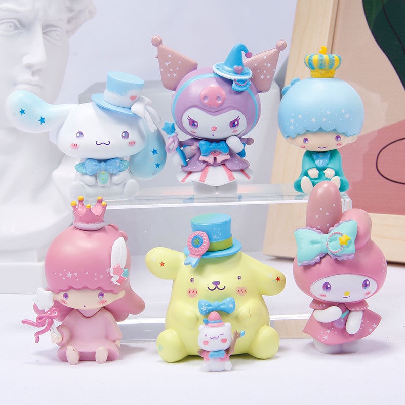 Série Dream Sanrio Blind Box Kuromi Cinnamoroll Minha Melodia Anime Figuras Pequenas Bonecas De Ornamentos Acessórios De Natal Brinquedos