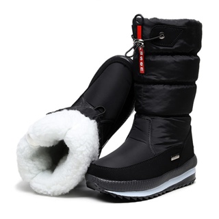 Women Snow Boots Winter Thick Plush Waterproof Non-slip Boots Fashion Warm Botas
