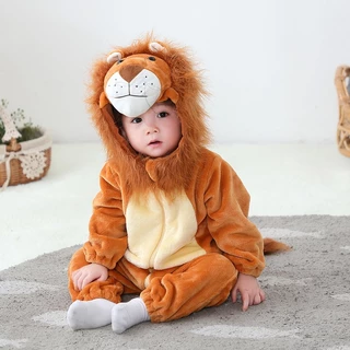Novo Desenho Animado Para Bebês Romper One Piece Cute Animal Lion Jumpsuit The King Baby Bodysuits