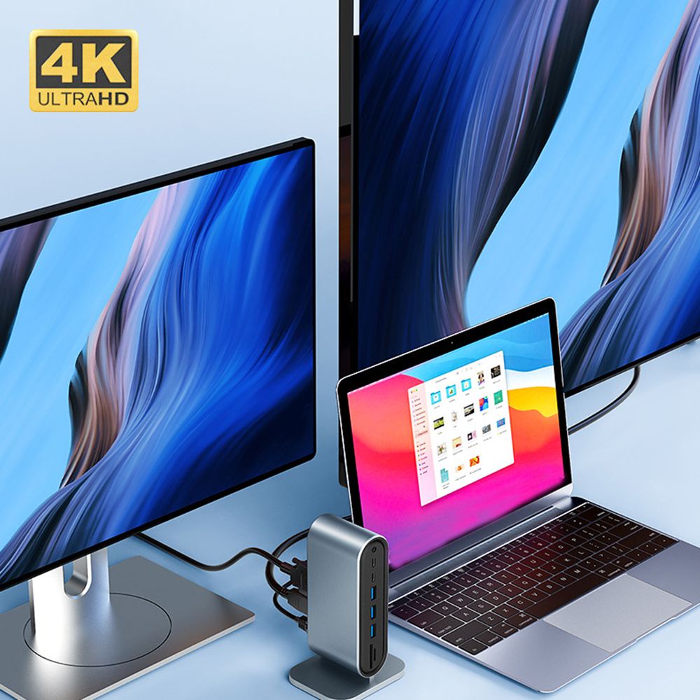 12-Em-1 USB C Hub Leitor De Cartão TF 3.0 4K HDMI Docking Station ...