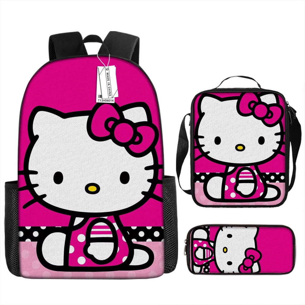 Hello Kitty anime kit mochila escolar infantil 17in 3D menino menina ...