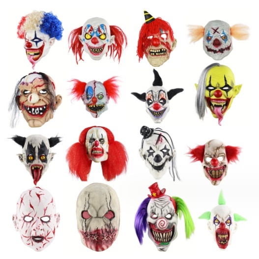 Máscara Facial De Halloween Assustador Jtff Máscaras Faciais De Horror  Sorridente Os Adereços Do Mau Cosplay - Escorrega o Preço