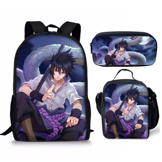 16 polegadas anime naruto 3d imprimir crianças mochilas menina meninos  mochila crianças escolares sacos desenhos animados jardim de infância  rucksack + caneta