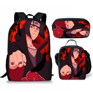 16 polegadas anime naruto 3d imprimir crianças mochilas menina meninos  mochila crianças escolares sacos desenhos animados jardim de infância  rucksack + caneta