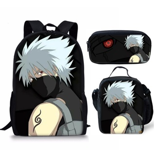 16 polegadas anime naruto 3d imprimir crianças mochilas menina meninos  mochila crianças escolares sacos desenhos animados jardim de infância  rucksack + caneta