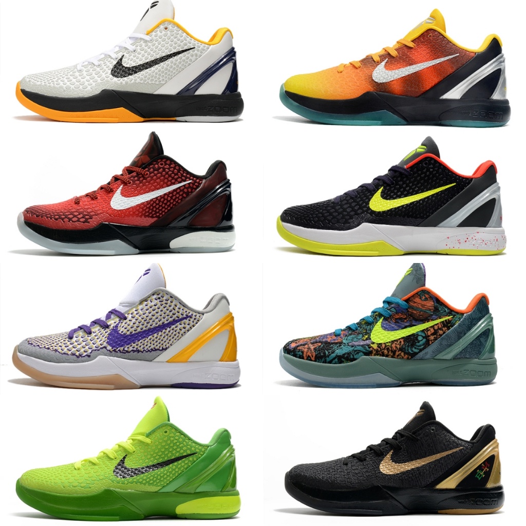 One Piece /NlKE Kobe 6 Absorção de Choque Resistente ao Desgaste Anti-Derrapante Tênis Masculino Leve Almofadado de Basquetebol Respirável CW2190-500