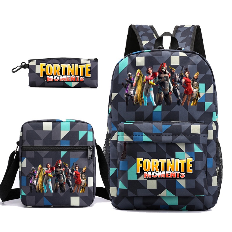 Fortnite mochila escolar infantil kit 44cm lona Multifuncional