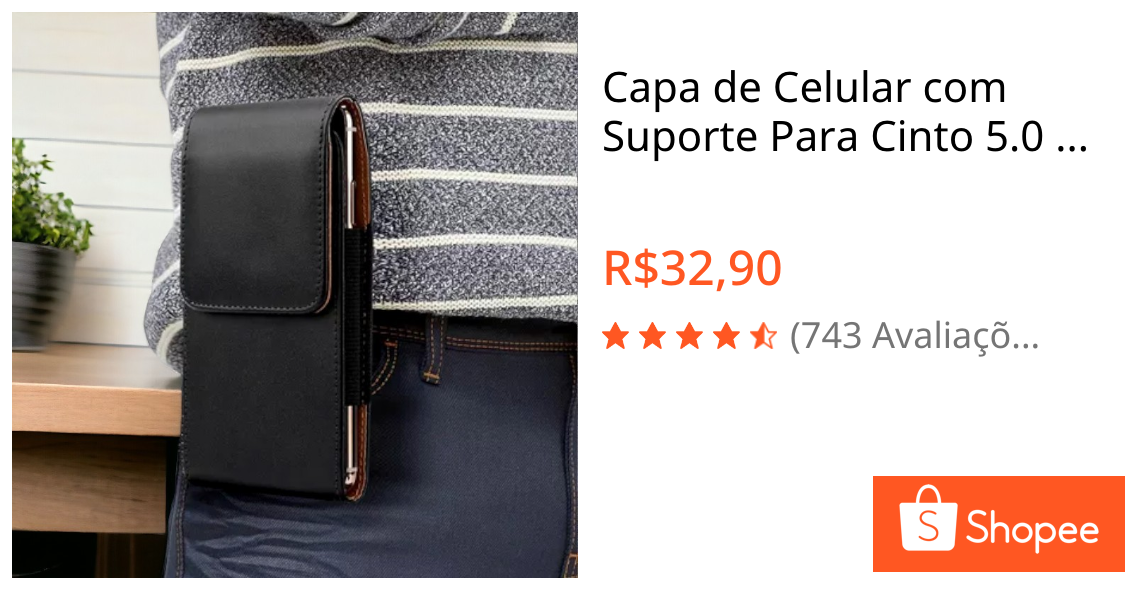 Capa de Celular com Suporte Para Cinto 5.0 /6.5/ e 6.8 Polegadas Modelos Variados Suporte Para Celular