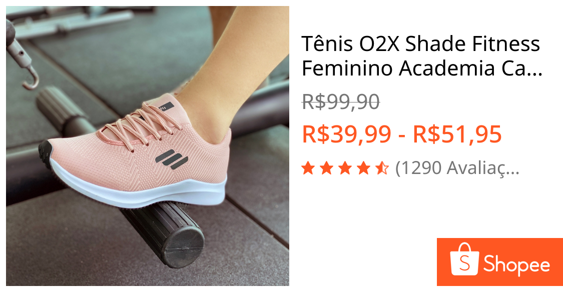 Tênis O2X Shade Fitness Feminino Academia Caminhada Confortável