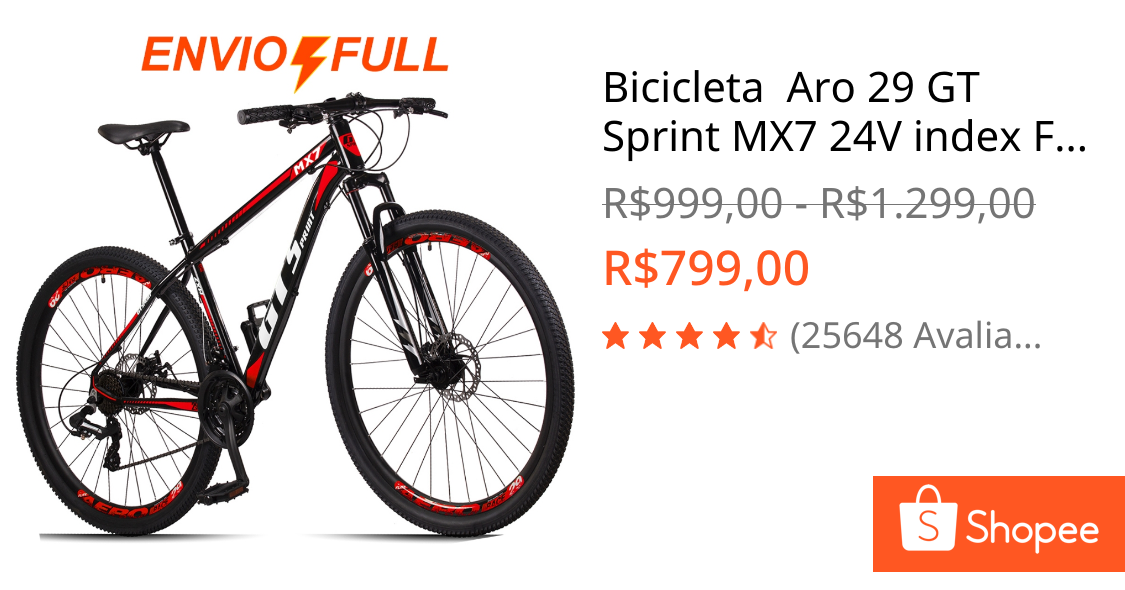 Bicicleta Aro 29 GT Sprint MX7 Freio Disco
