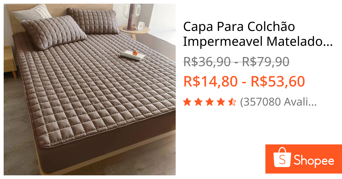 Capa Para Colchão Impermeavel Matelado Com Elastico | Shopee Brasil